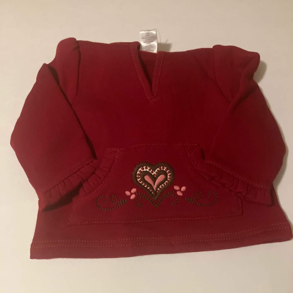 Girls red heart hoodie